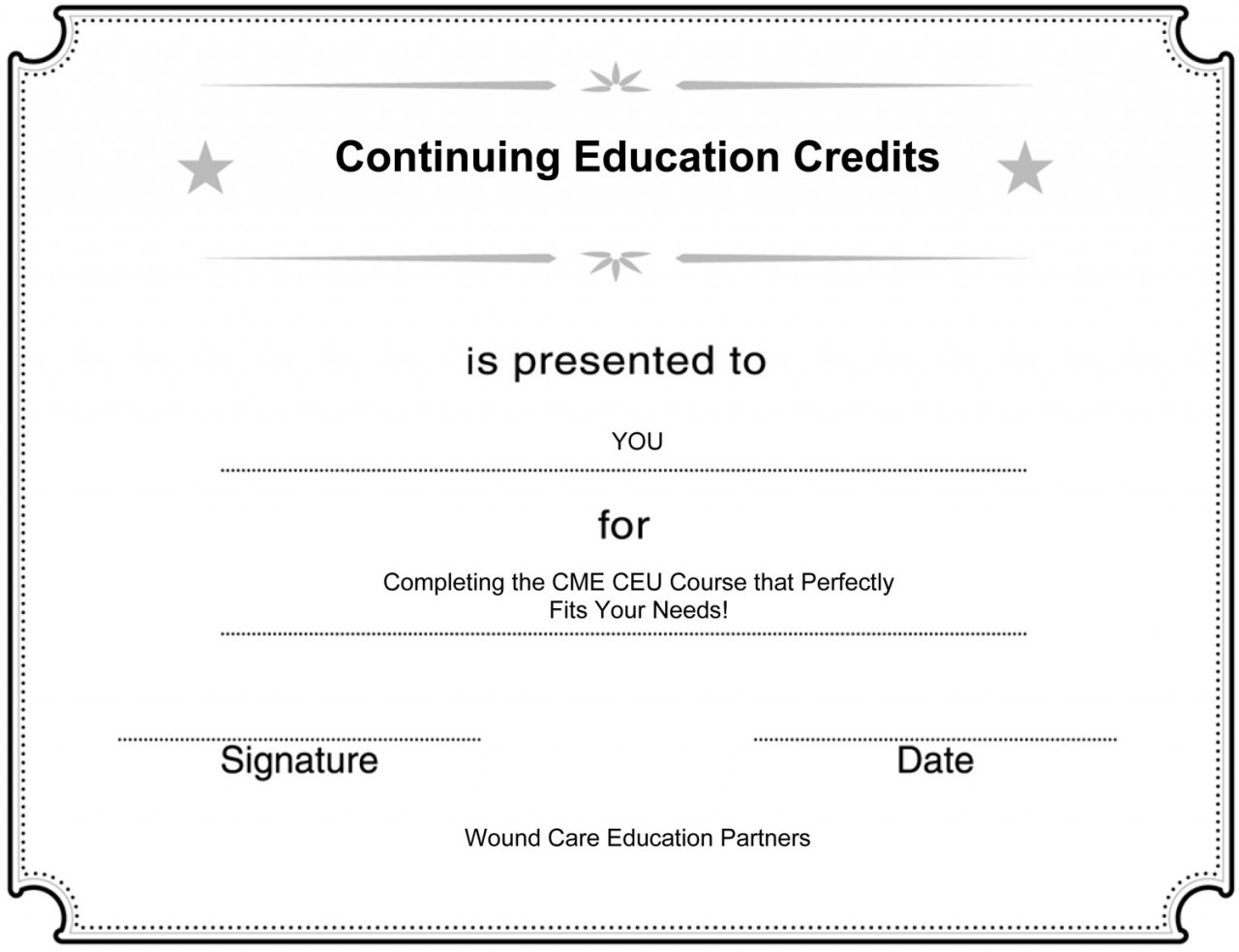 Continuing Medical Education (CME / CE) Wound Care Education Partners Rx Pad